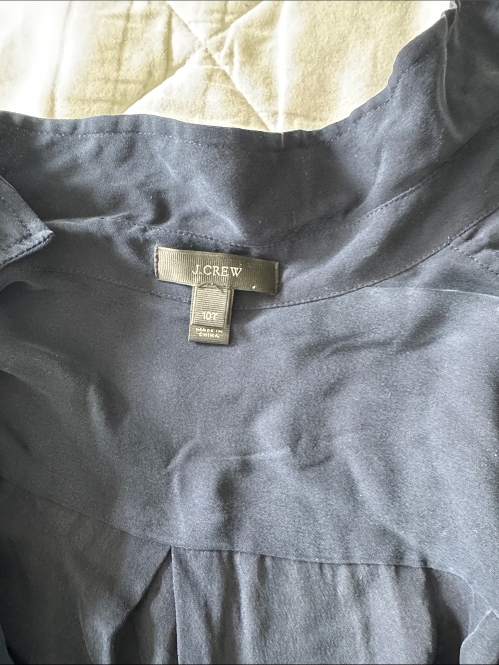 J. Crew Navy Button silk shirt